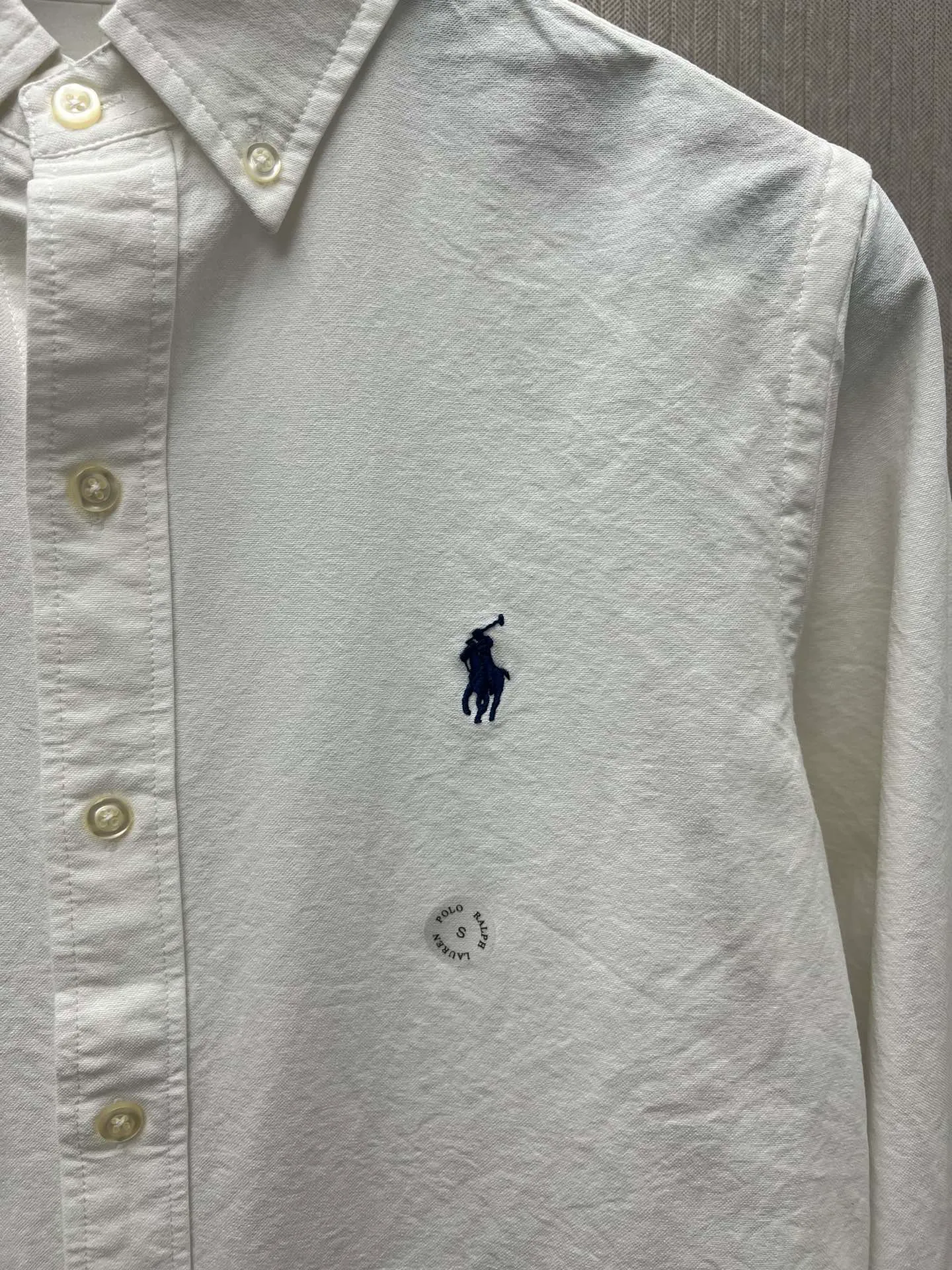 🅿️460 Polo 25ss new solid color logo embroidered buttoned long-sleeved shirt men's high version code number: XS.S.M.L.XL.